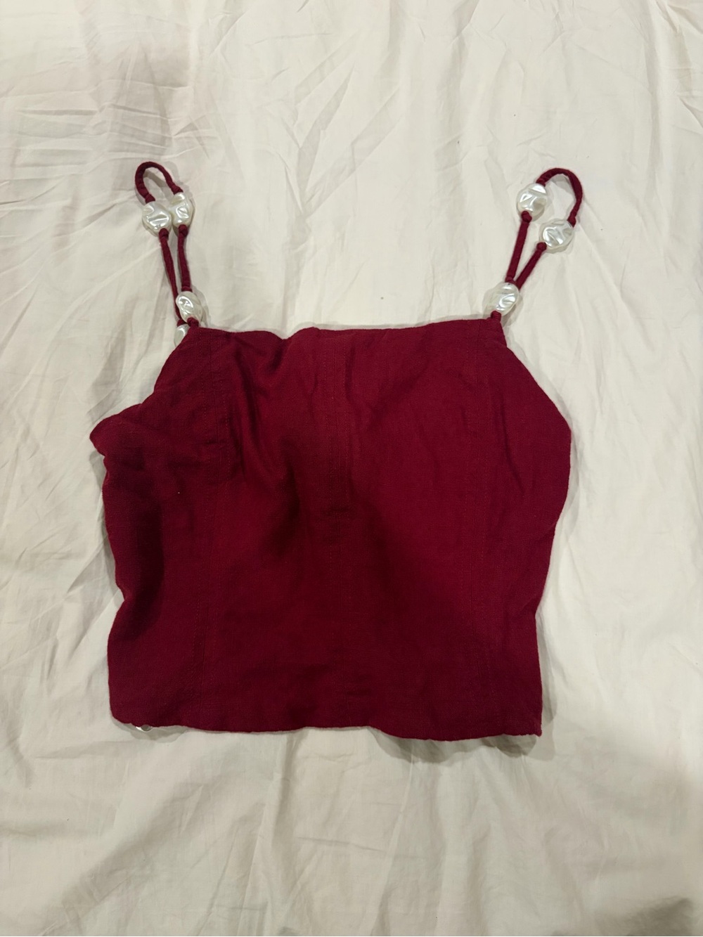 Women's Burgundy Beaded Strap Matching Set